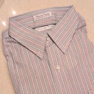 Arrow Men's Dress Shirt - Blue and White Stripes